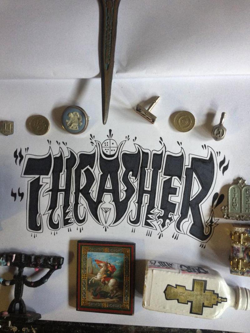 Thrasher magazine hebrew typography Michael Kershnar