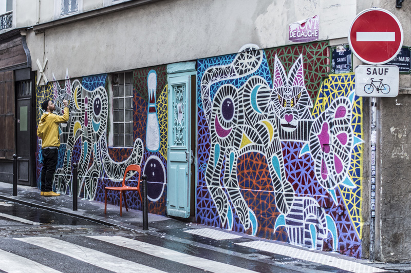 michael kershnar mural rue saint maur - rue saint marthe - 11 arrondissement - photo by marco zavagno